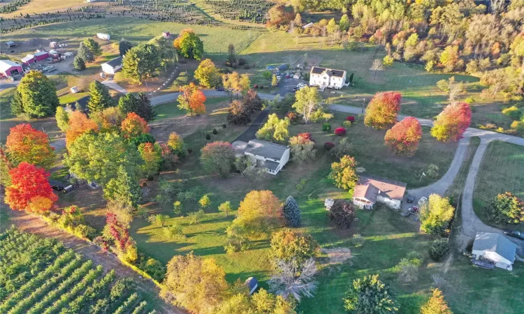 Aerial view with a rural view