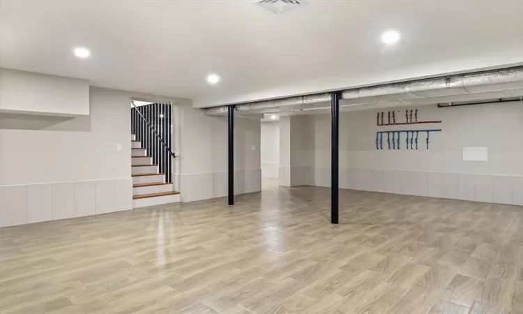 Basement featuring ceramic tile flooring