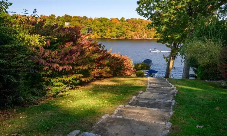 View of steps to the lakefront