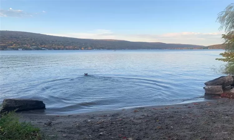 Property view of water with a mountain view