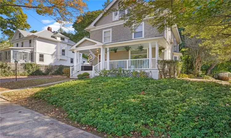 View of front of home with covered porch