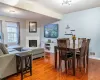 Dining area featuring wood-type flooring