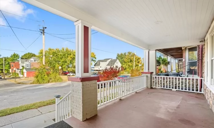 View of patio featuring covered porch