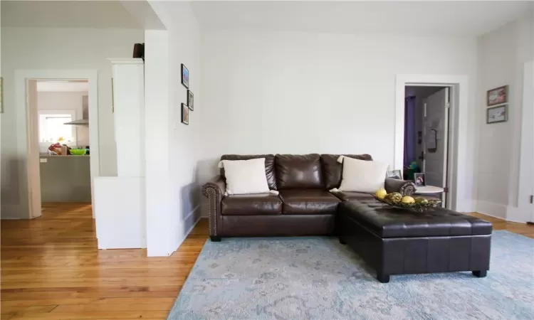 Living room featuring hardwood / wood-style flooring