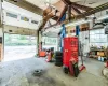 Garage featuring a workshop area