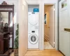 Laundry with a Miele stacked washer and dryer