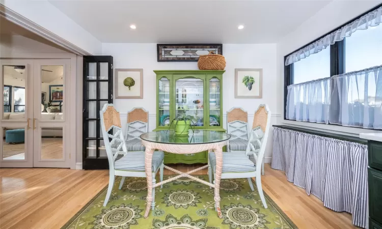 Dining space with French doors