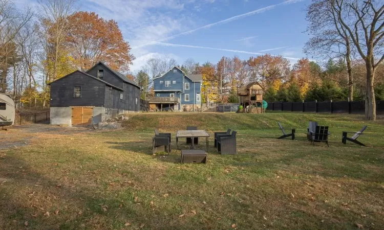 View of yard featuring a playground