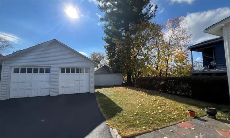 Garage with a yard