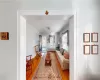 Living room featuring light hardwood / wood-style flooring and radiator