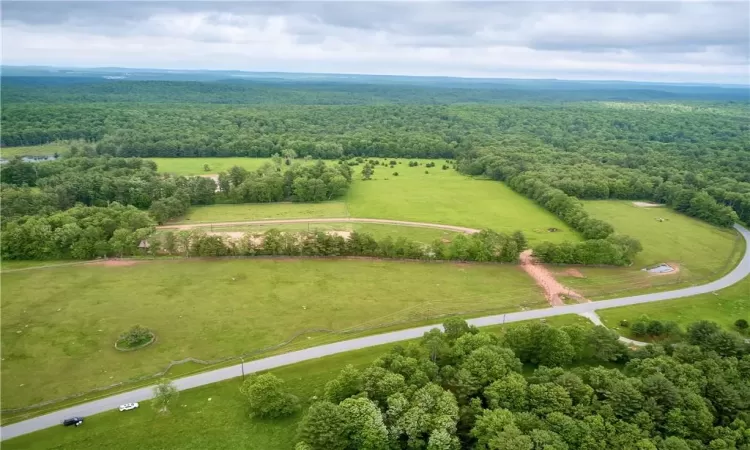 Aerial view of lot and surroundings.