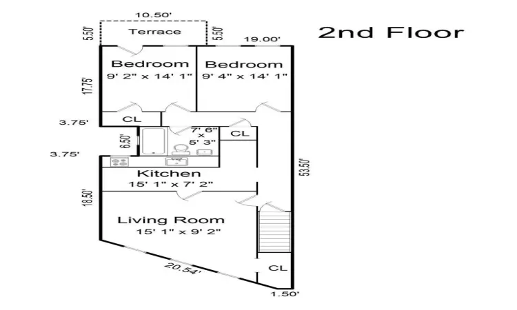 Second floor apartment.