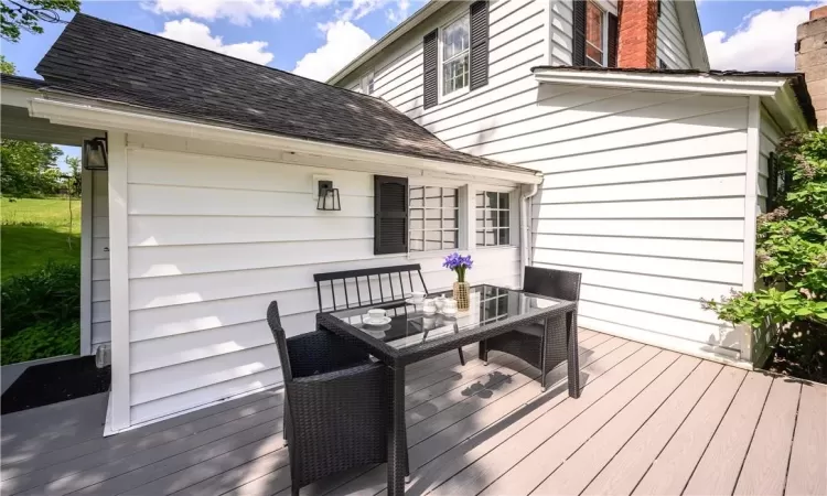 View of wooden deck