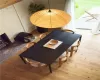 Dining space featuring light wood-type flooring