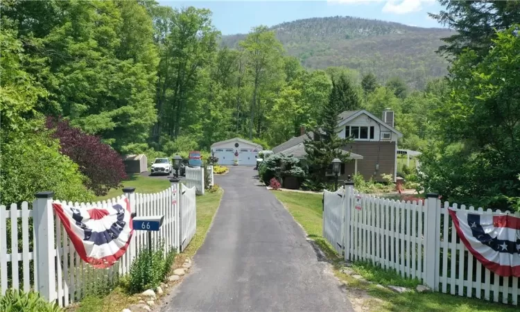 View of road with a mountain view