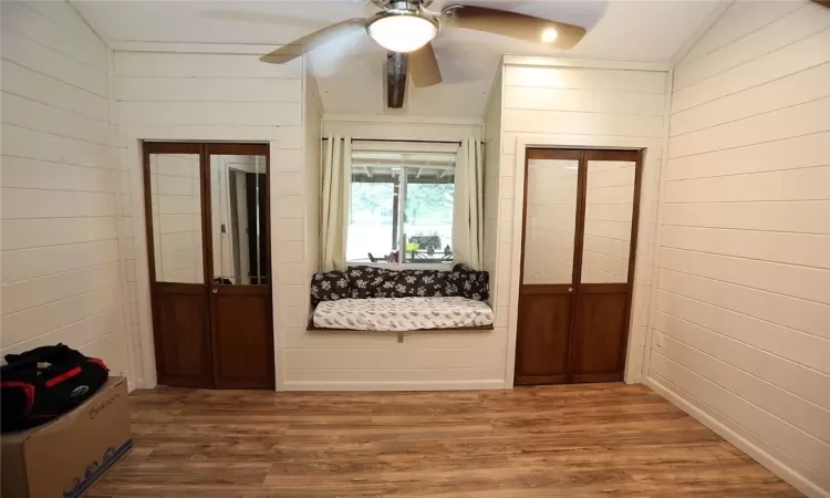 Main bedroom with vaulted ceiling