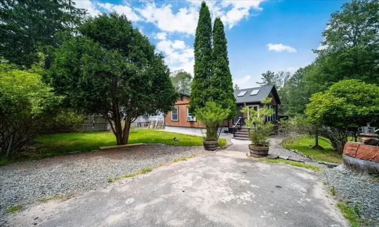 View of front of home with a front yard