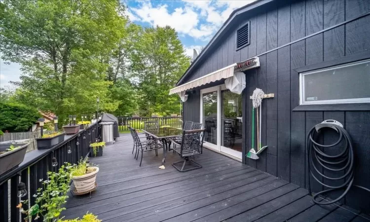 View of wooden deck