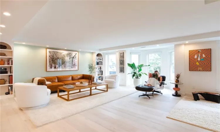 Living room featuring light hardwood / wood-style flooring