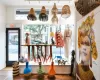 Retail/Shop Interior details featuring track lighting and hardwood / wood-style floors