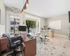 Home office featuring light tile patterned flooring