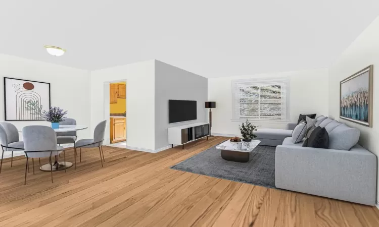 Living room featuring hardwood / wood-style flooring