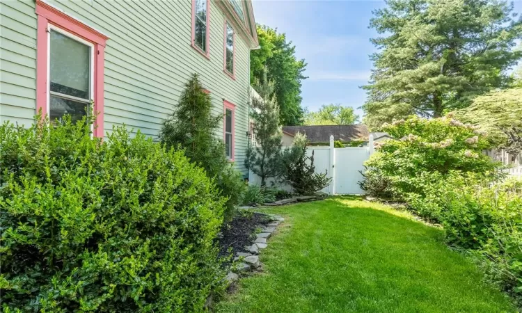 Beautiful landscaping around house