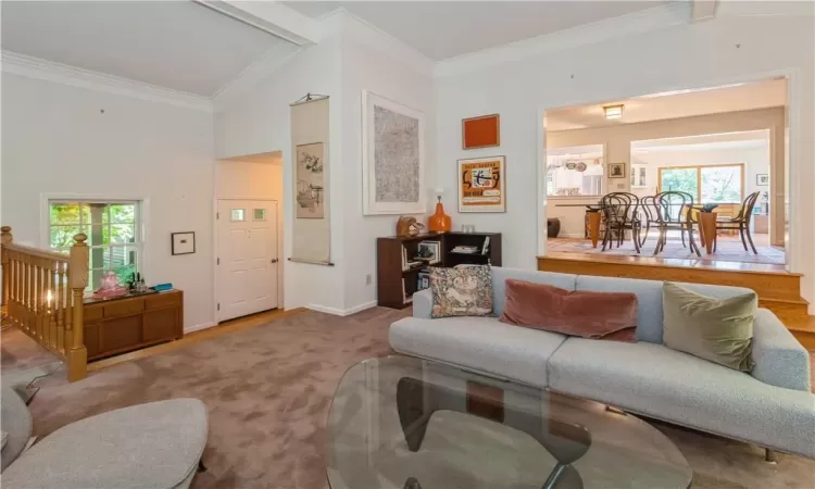 Living room towards front door and foyer