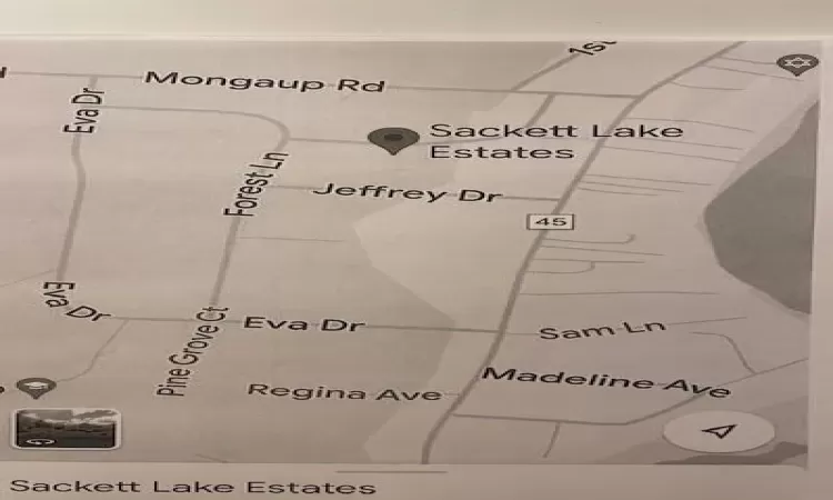 Google map of Sackett Lake Estates and Lake