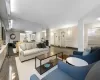 Dining space featuring light wood finished floors and baseboards