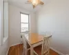 Dining area with west views