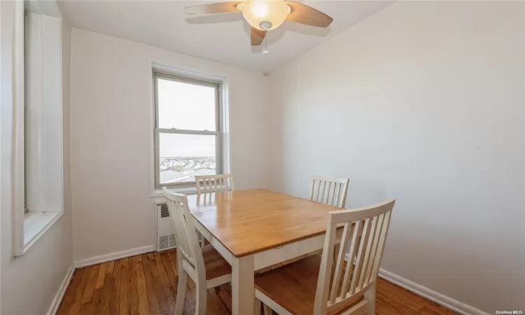 Dining area with west views