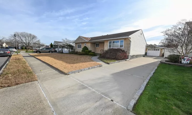 View of front of home with a front lawn