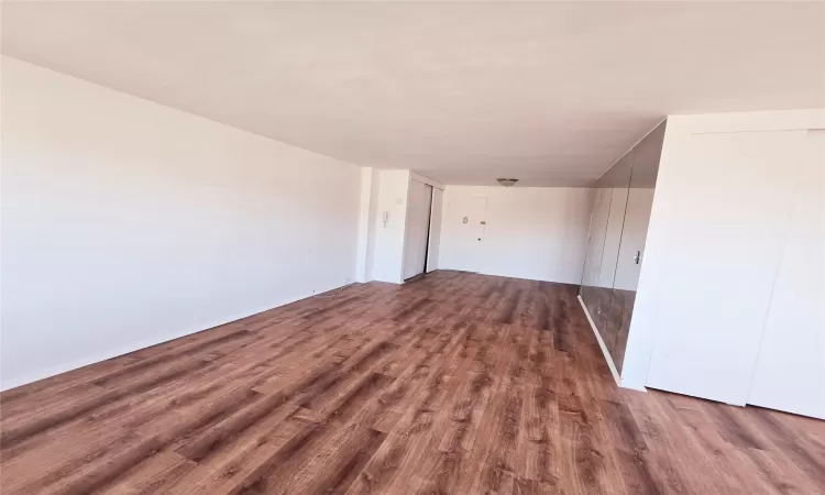 Unfurnished room with hardwood / wood-style floors