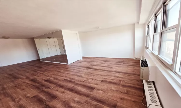 Spare room featuring dark hardwood / wood-style flooring and plenty of natural light