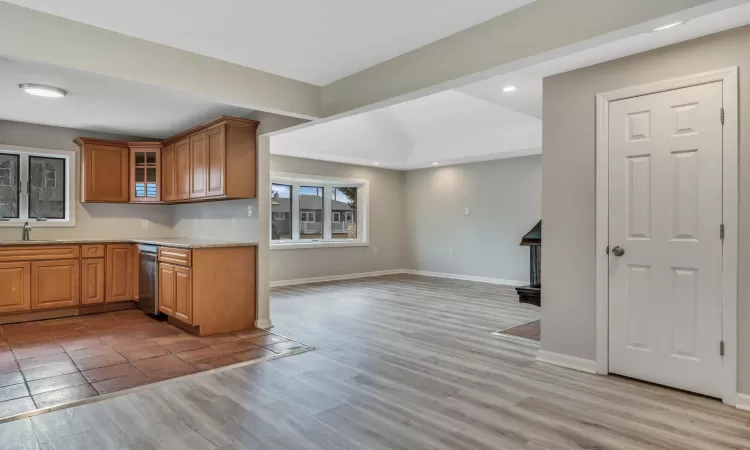 Kitchen featuring sink and light hardwood / wood-style flooring