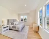 Bedroom with light wood-type flooring