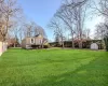 View of yard featuring a storage shed