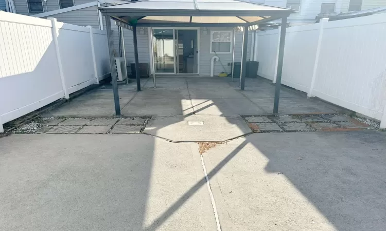 View of patio featuring a gazebo