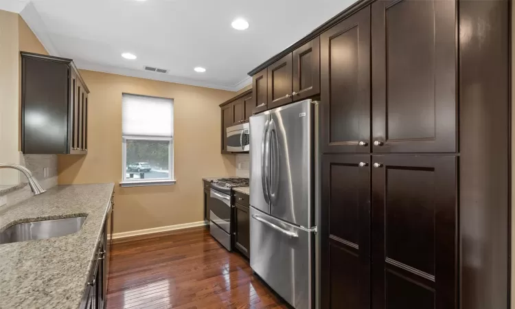 Virtually staged. Living room & dining room combo