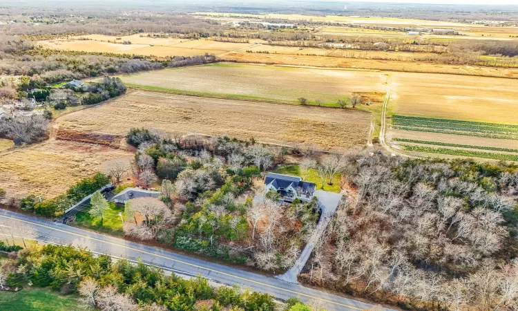 Aerial view featuring a rural view