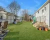 View of yard with a storage shed