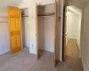 Closet with a baseboard heating unit