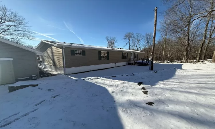 View of snow covered house