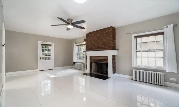 Large Living room with door access to the deck