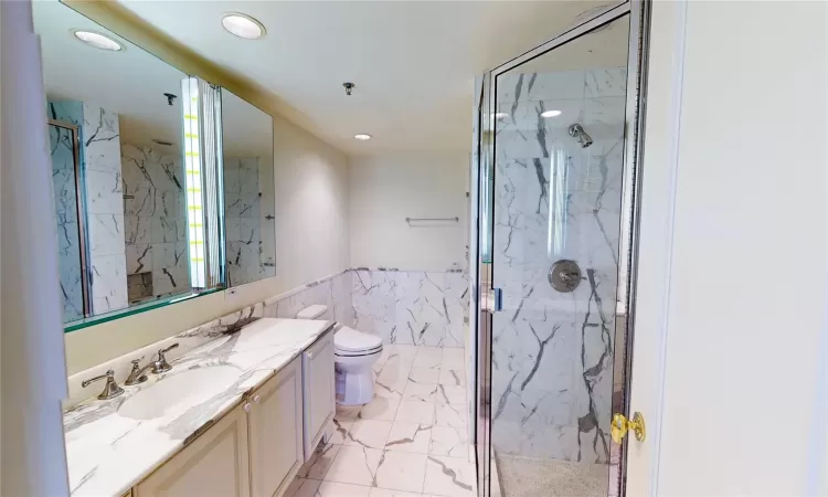 Master Bathroom with Spa Tub and Walk-In Shower