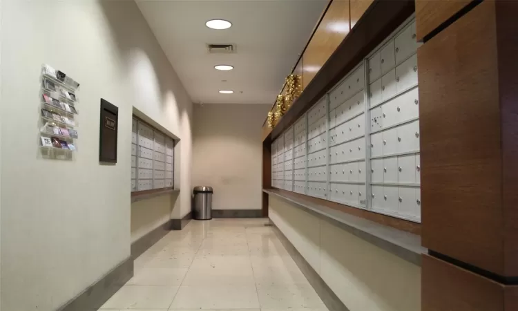 Hall with mail boxes