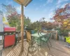 Wooden terrace with area for grilling