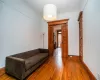 Living room featuring dark wood-type flooring