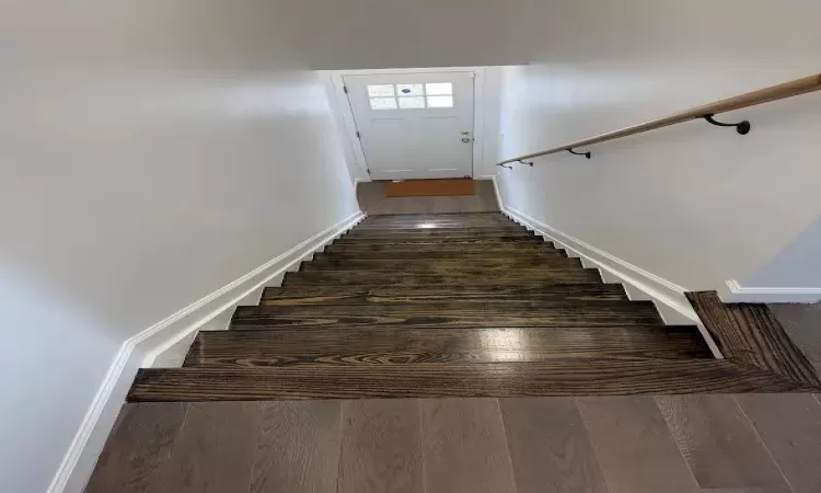 Stairs with wood-type flooring